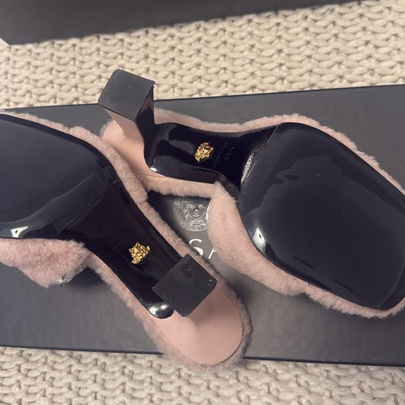Versace Medusa faux fur mules -Authentic - Picture 6 of 12